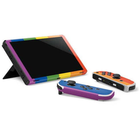 Vertical Rainbow Flag Nintendo Switch OLED (2021) Skin
